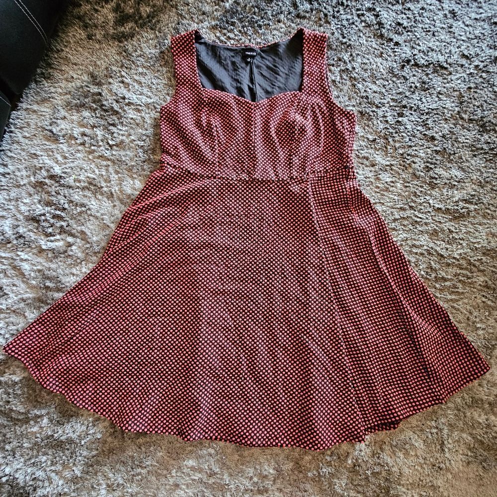 Women's Torrid Coral Black Polka Dot Swing Dress Size 2X